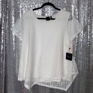 Women’s White Lace Rafaella Angled Shirt